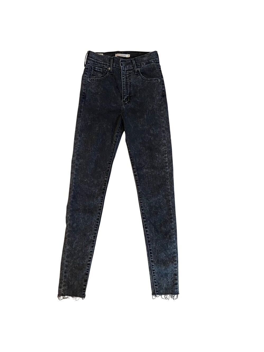 Levis Premium Mile High-Waisted super skinny Jeans 25 stretch Denim marble Black